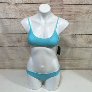 NWT SherryDC Women’s Skyblue S Scoop Neck Cheeky Brazilian Bikini